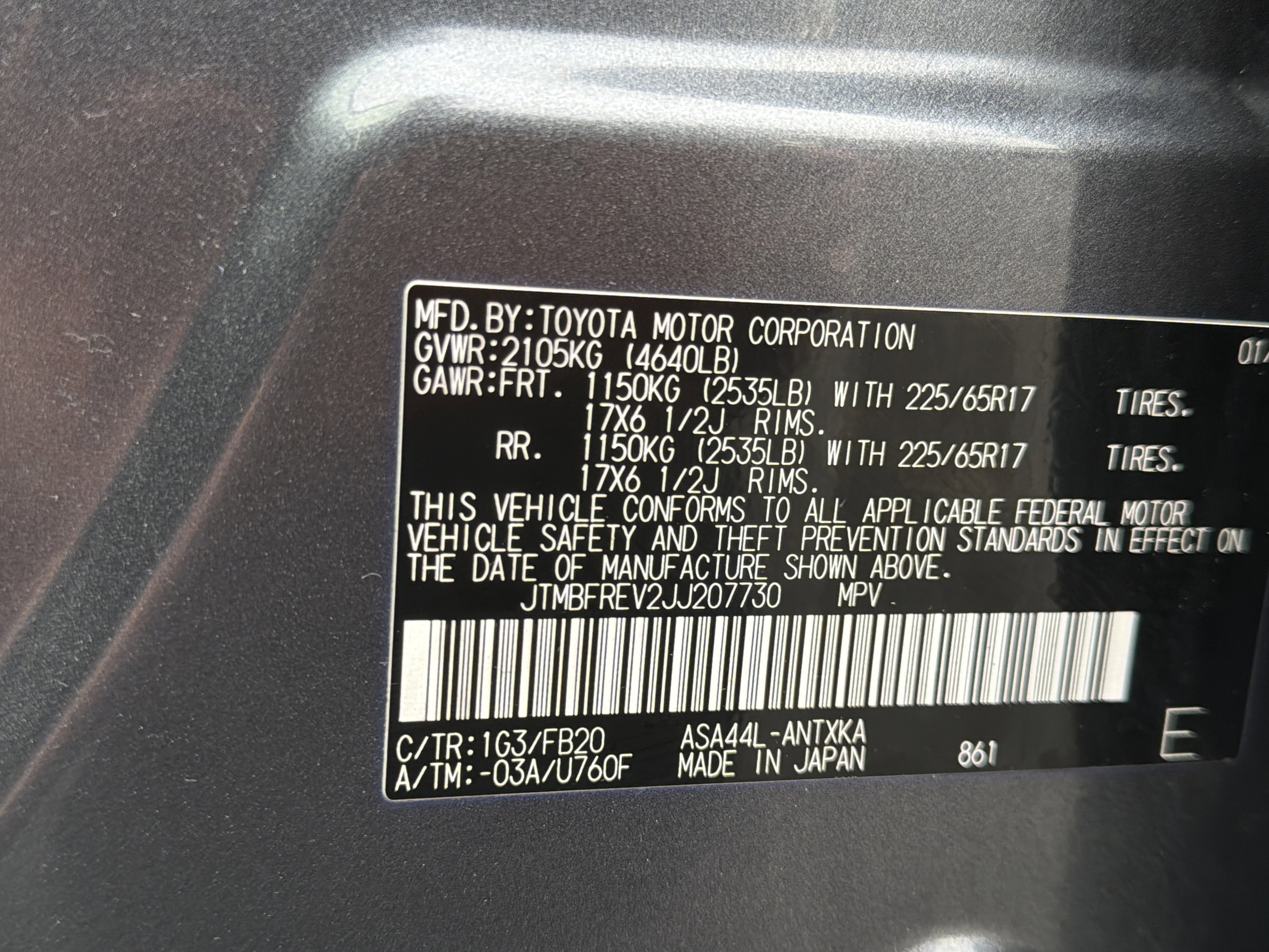 2018 Toyota RAV4 LE AWD