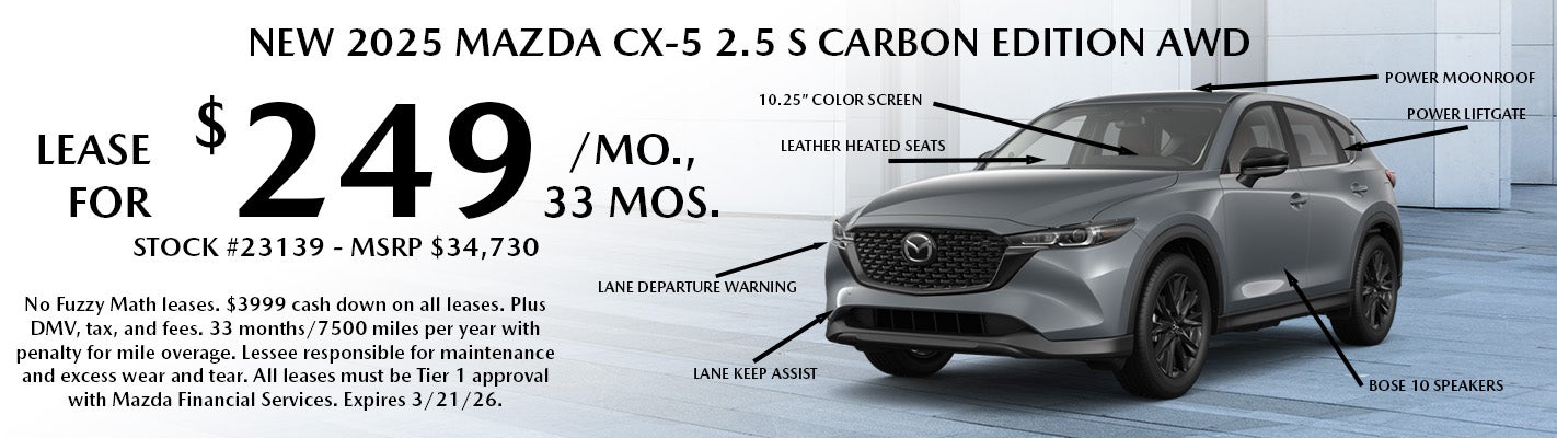 New 2025 Mazda CX-5 Carbon