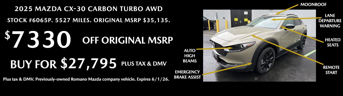 Pre-Owned 2025 Mazda CX-30 Carbon Turbo AWD